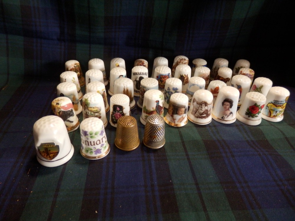 Job lot 40 collectable thimbles