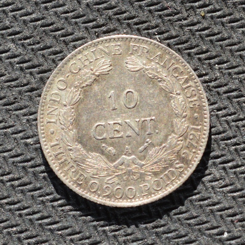 1895 French Indo China Silver 10 Cent
