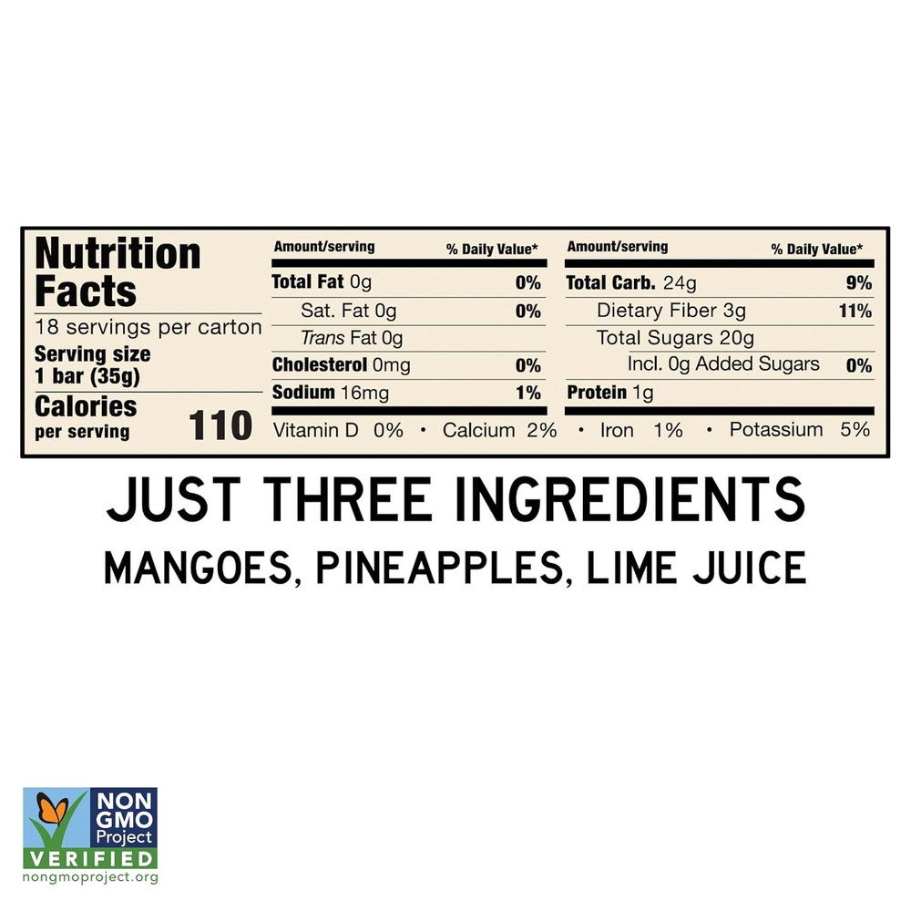 South 40 Snacks Tropical Pineapple Mango Lime Fruit Bar Just 3 Ingredients