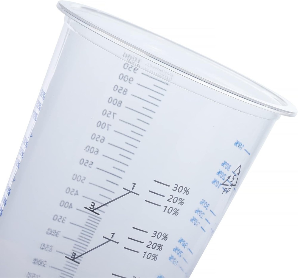 32oz.(1000ml) Disposable Flexible Clear Graduated Plastic Mixing Cups