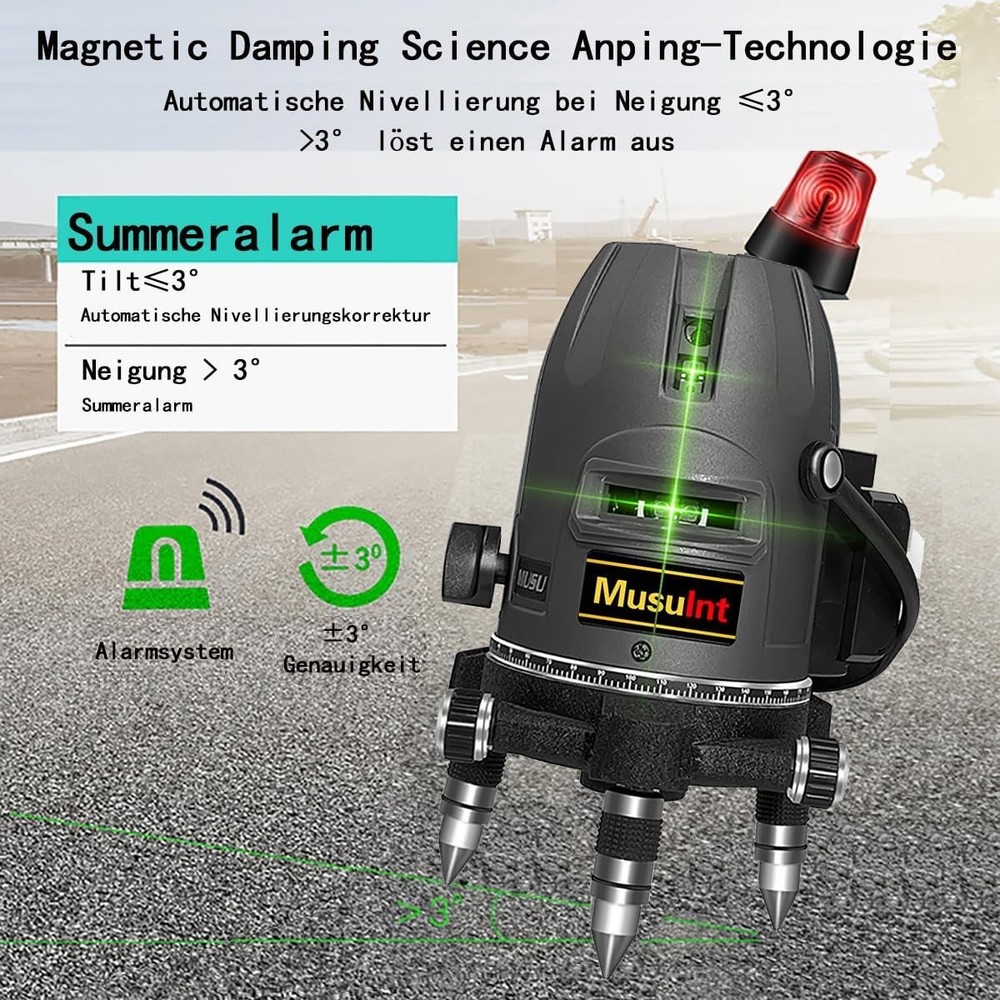 MusuInt Laser - 5 lines laser level 360 self leveling