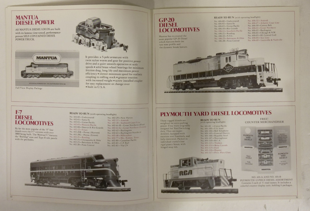 1980 MANTUA Model Train Catalog