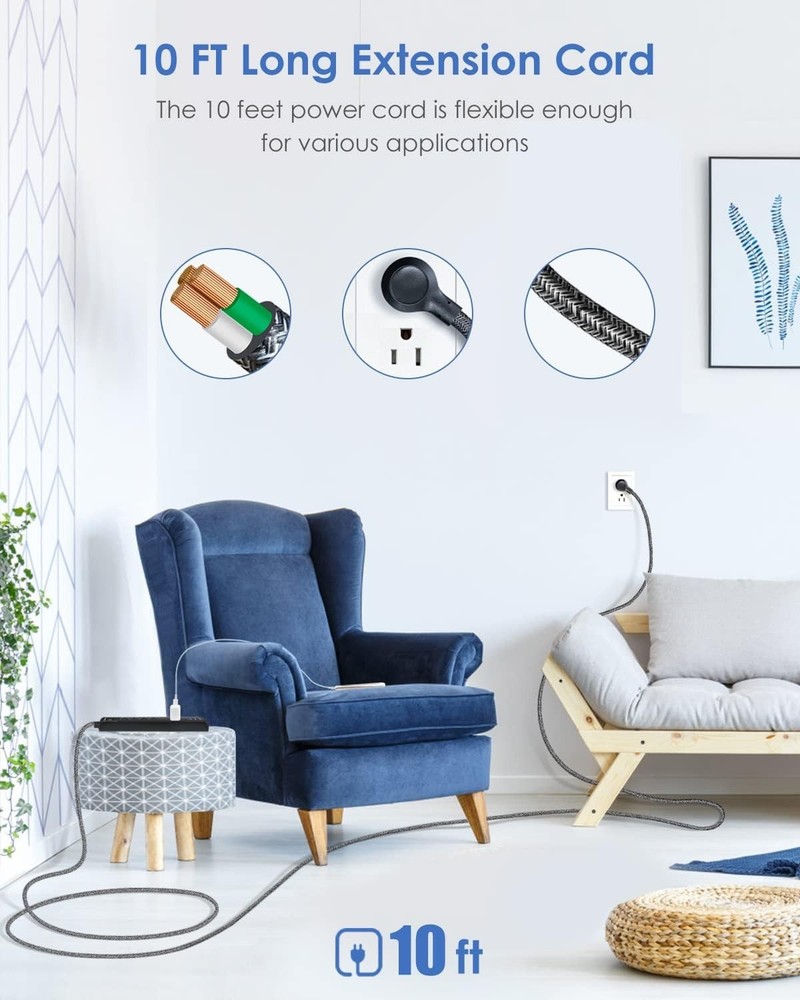 Surge Protector Power Strip with Overload Protection