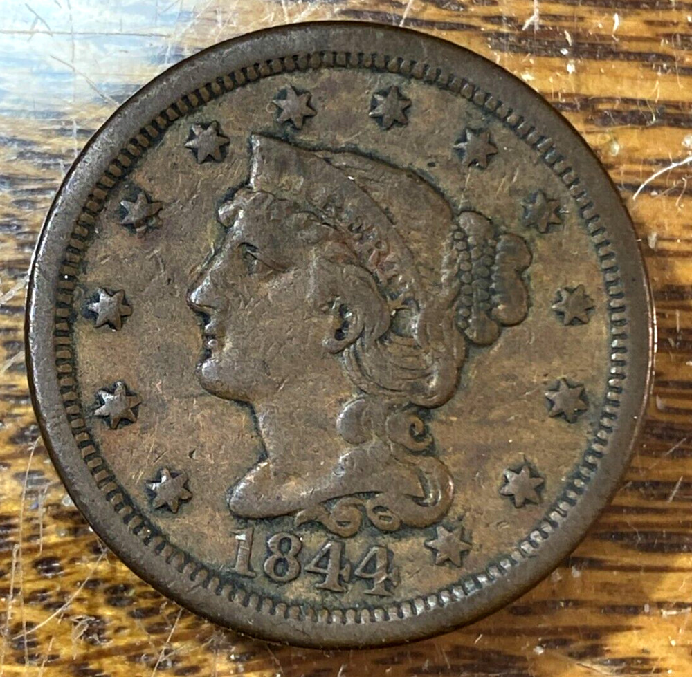 1844 Large Cent Nice Super Original VF+ CHRC