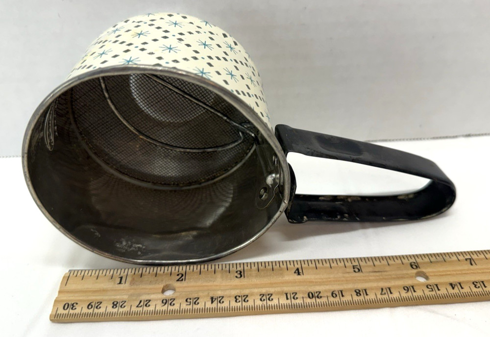 Vintage MCM Androck USA Flour Sifter Primitive Kitchen Tools Gadgets