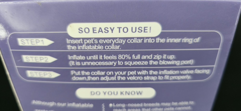 Inflatable Protective Collar For A Dog, Medium, Pink, New