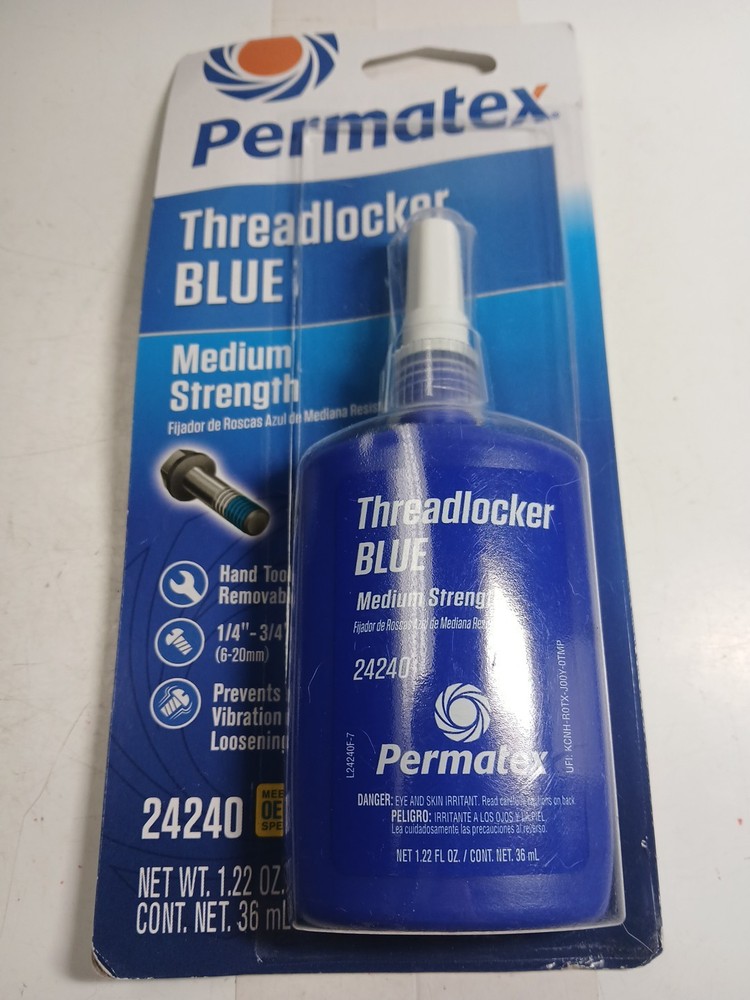 Permatex 24240 1.22oz Blue Threadlocker  Medium Strength Threadlocker