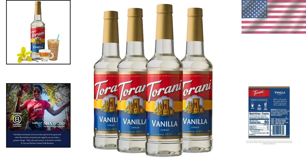 Vanilla Syrup Set - 4 Bottles, 25.4oz