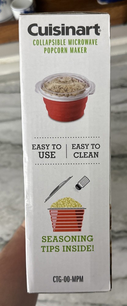Cuisinart Collapsible Microwave Popcorn Maker, Red