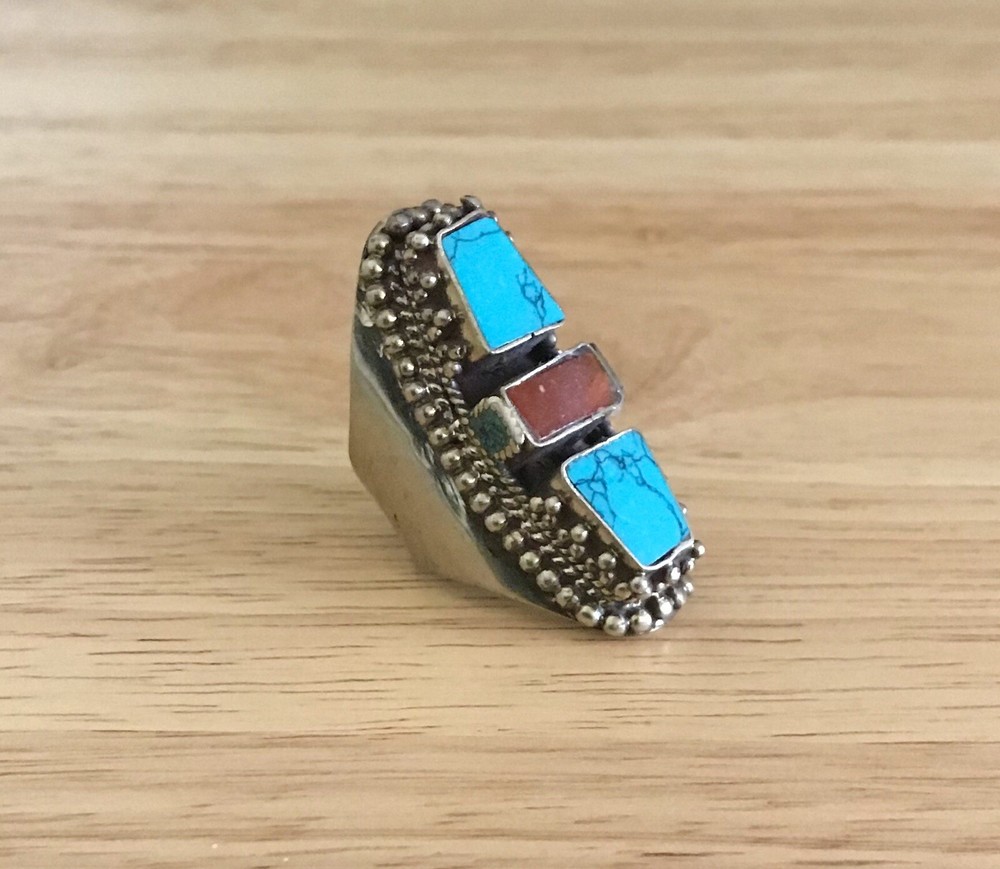 Turquoise Coral Ring