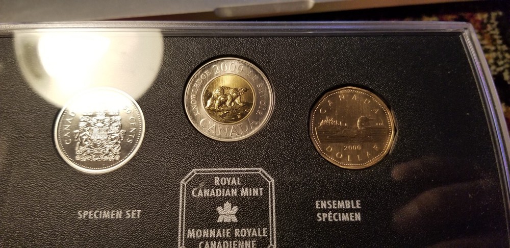 Canada 2000 Specimen Set With Bear & Cub Knowledge $2 Coin.