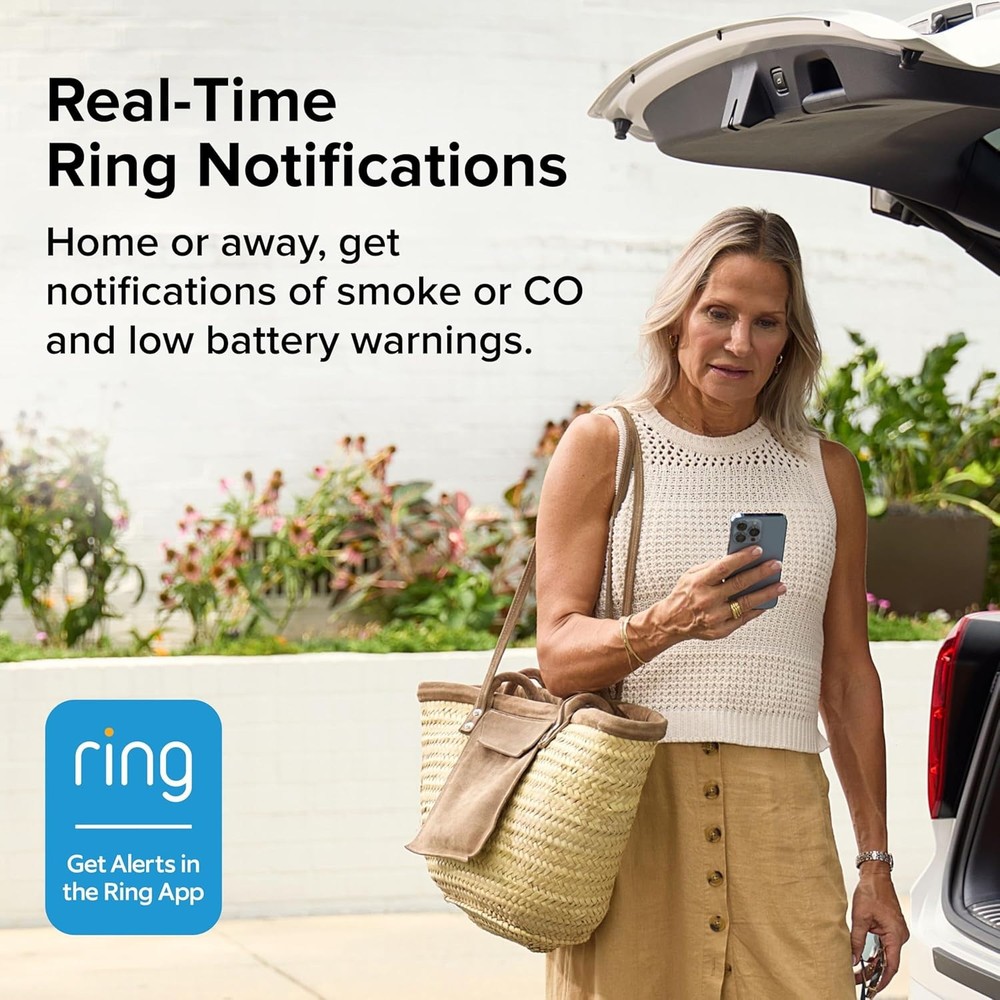 Kidde Smart Smoke and Carbon Monoxide Detector, Ring App Enabled