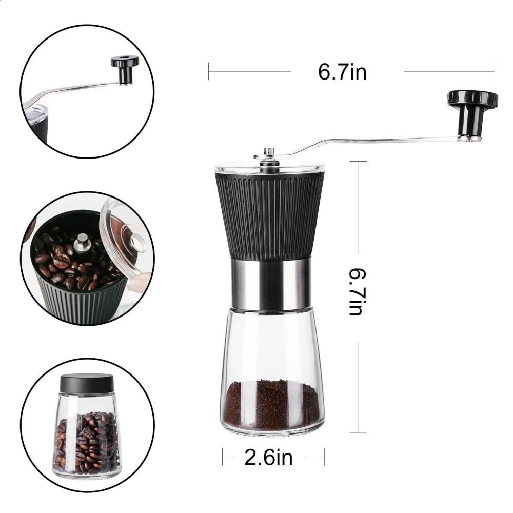 160ML Manual Coffee Grinder Hand Grinder Coffee Mill with Adjustable Conical