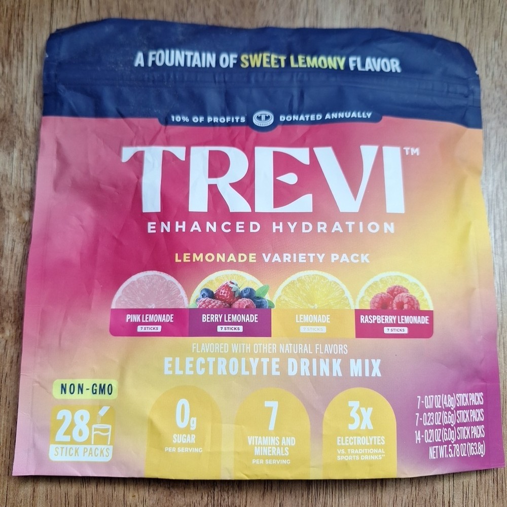 Trevi Enhanced Hydration Variety Pack 28 Count Pink Lemonade Berry Raspberry Reg