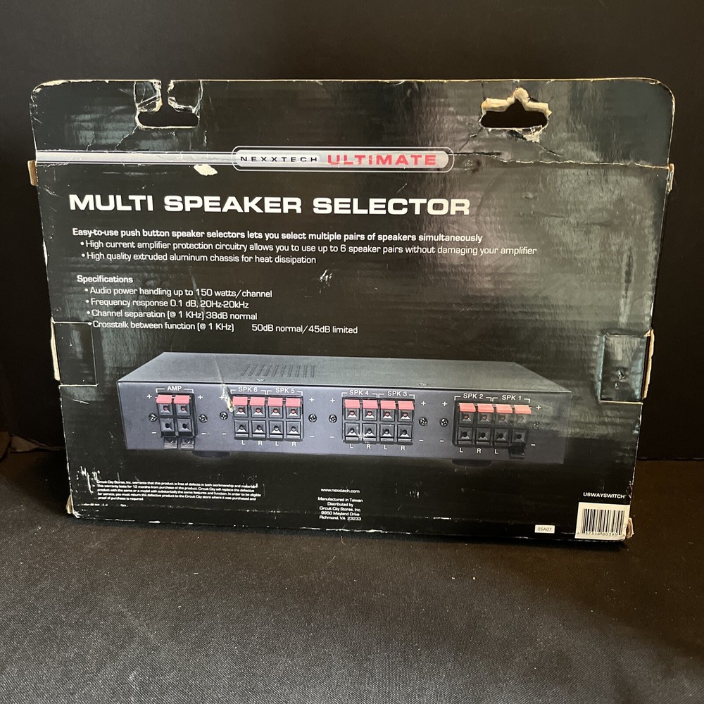 Nexxtech Ultimate Multi Speaker Selector, Connects To 6 Speakers