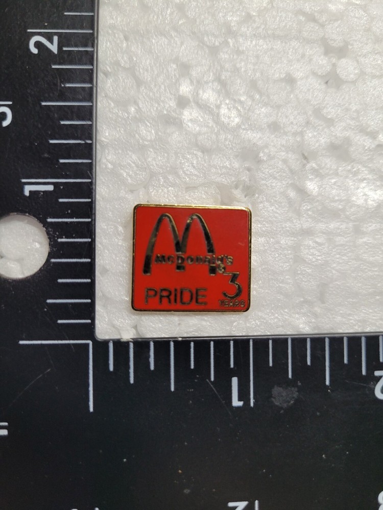 McDonald's LAPEL HAT CREW PIN PRIDE 3 YEARS