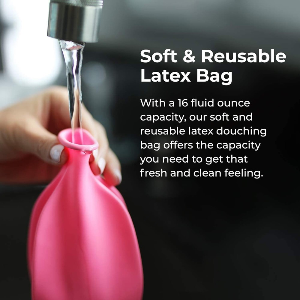 Reusable Douche Kit, Compact & Portable Feminine Hygiene System, 16 fl oz Cle...