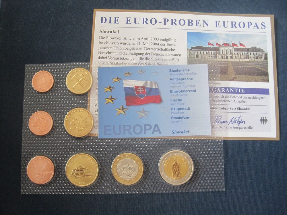 Slovakia KMS 2008 Euro - Samples Certificate Rare