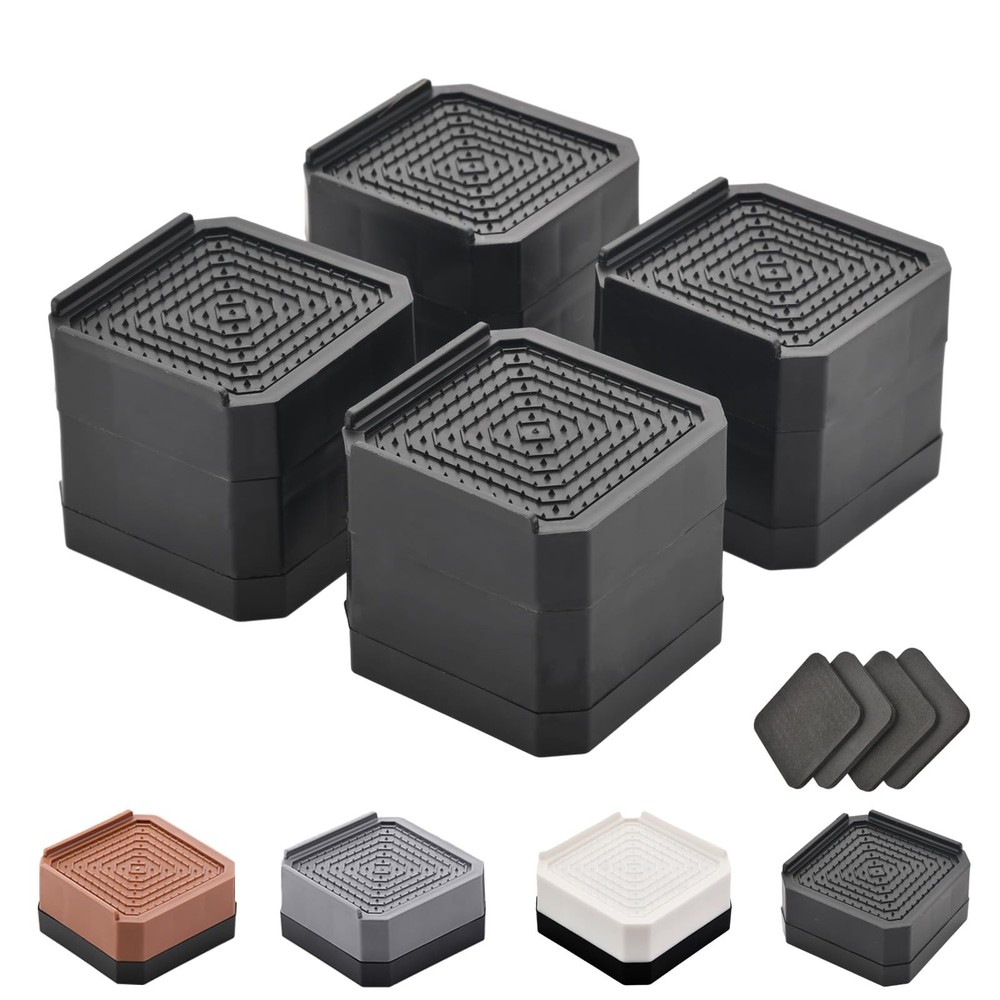 EclatBain Bed Risers Furniture Risers Heavy-Duty Rectangular Adjustable Block...