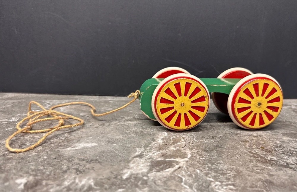 Brio Vintage Wood Pull Toy Made In Sweden Wagon Missing The Egg
