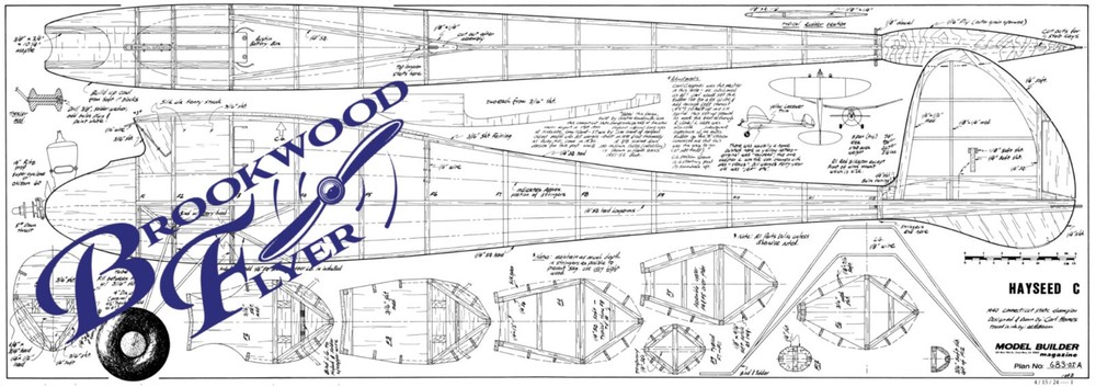 HAYSEED C Model Builder PLAN + MIRRORED WING to Build 74” FF Model Plane