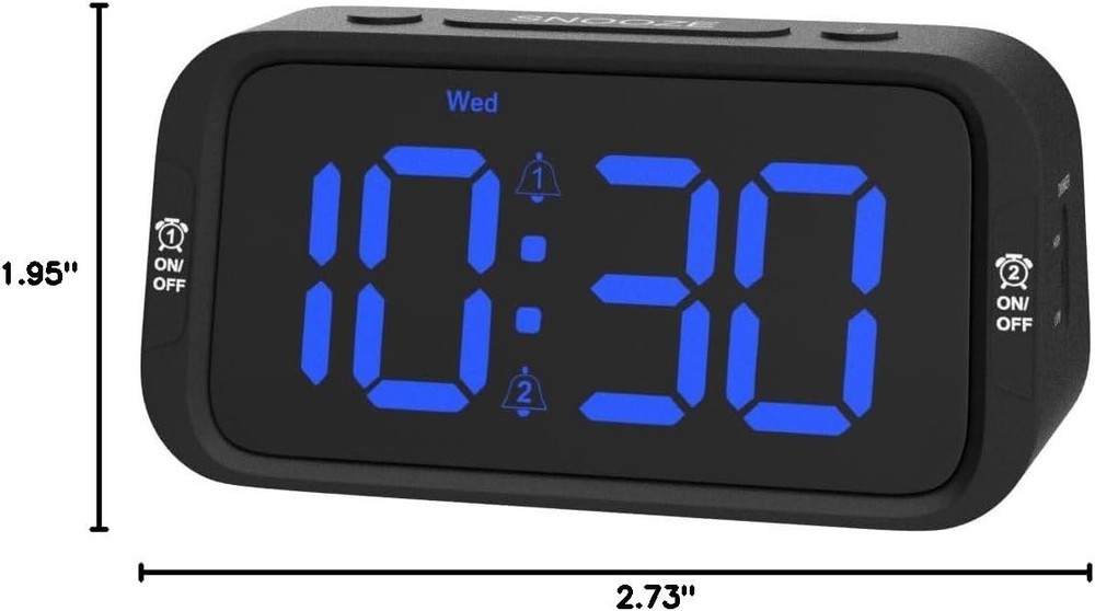 User-Friendly Digital Alarm Clock - Adjustable Volume & Dual Alarm Functionality