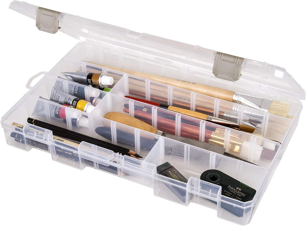 Large Solutions Box Clear Art & Craft Organizer with Dividers - Plastic Storage