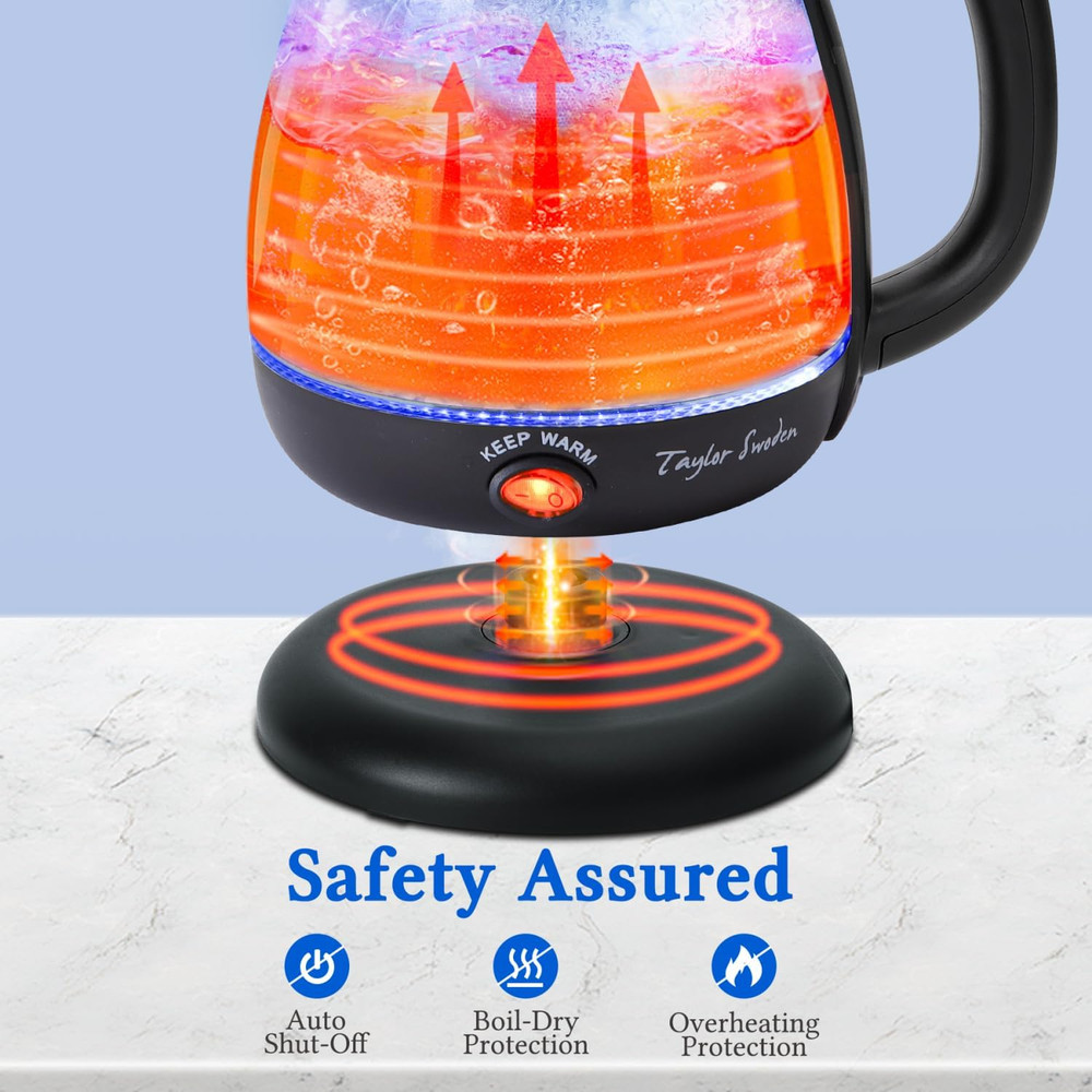 Electric Kettle with Tea Infuser, 1L Small Electric Tea Kettle with Keep Warm...