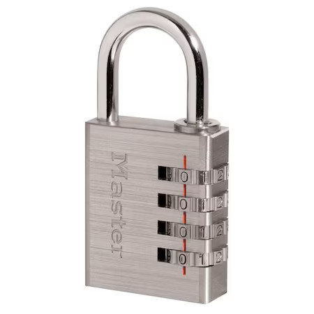 Master Lock 643D Combination Padlock, Side, Black/Silver