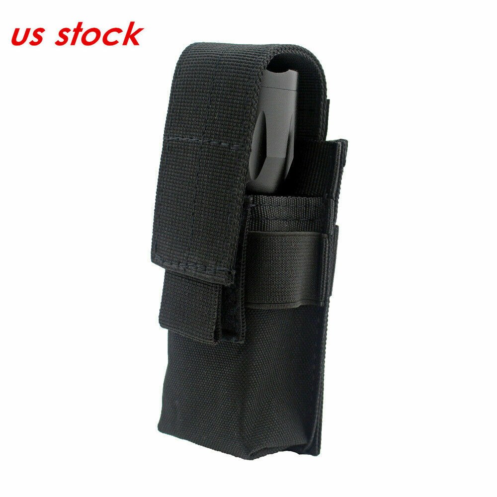 Tactical Flashlight Pouch Holster Holder MOLLE Utility Tools Pouch Adjustable