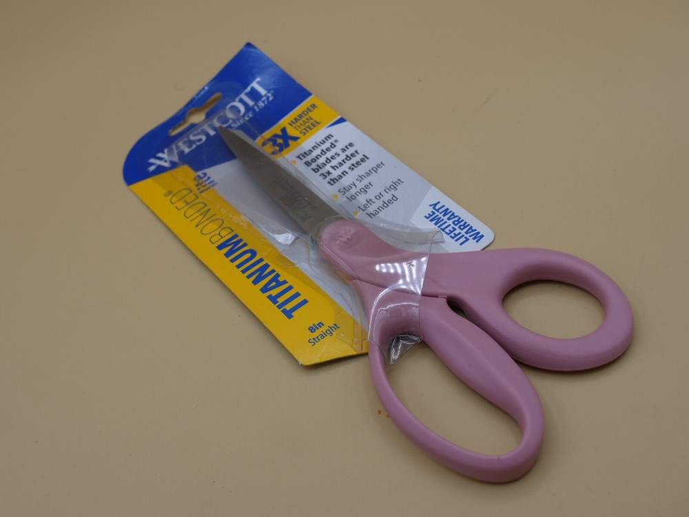 Westcott Titanium Bonded 8" Straight Scissors Pink New