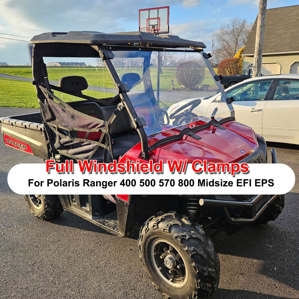 For 2010-2016 2011 2012 Polaris Ranger XP 800 570 Clear Front Full Windshield