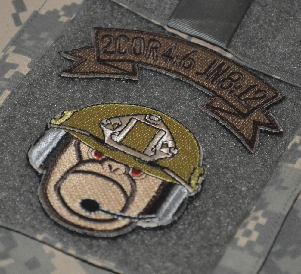 DAESH WHACKER USMC FORCE RECON SET: Terminator 2" SKULL + BIBLE CODE 2COR4:6 TAB