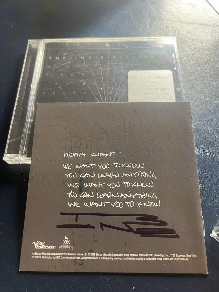 T- Bone Burnett / Invisible Light Acoustic Space SIGNED CD Dylan Robert Plant