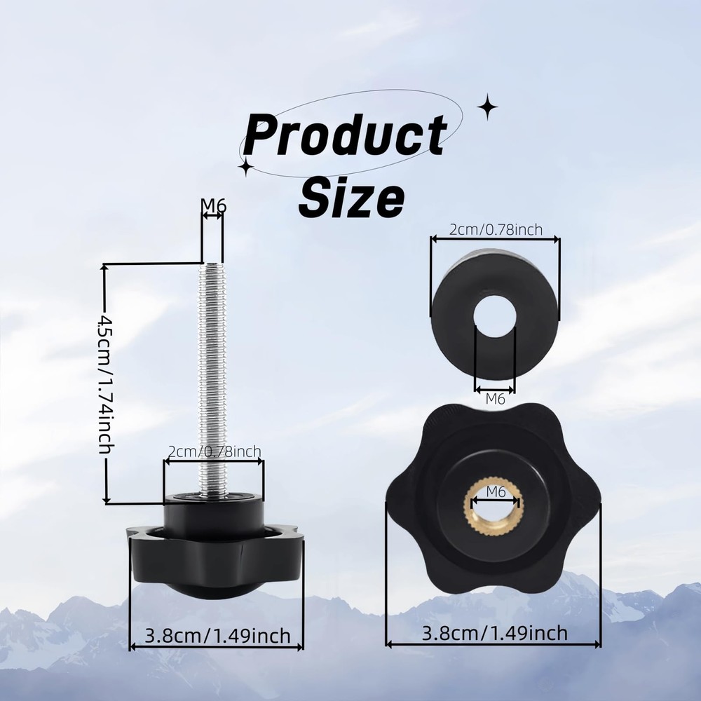 SZHSYJY 2 Set Replacement Arm Adjustment Knobs,Universal Rollator Hand Black