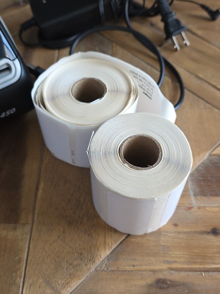 Dymo LabelWriter 450 Thermal Printer with AC Adapter, label roll, and USB cable