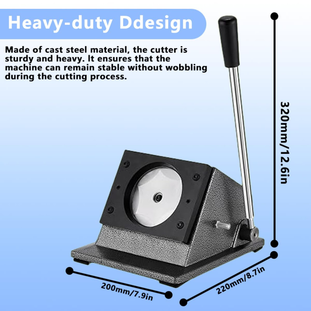 Manual Circle Paper Cutter for 58mm Button Maker - 70mm Cutting Tool