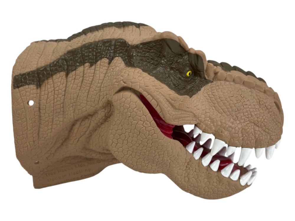 Dinosaur T-REX Plastic Hand Puppet w/ Sounds 8" Long WORKS