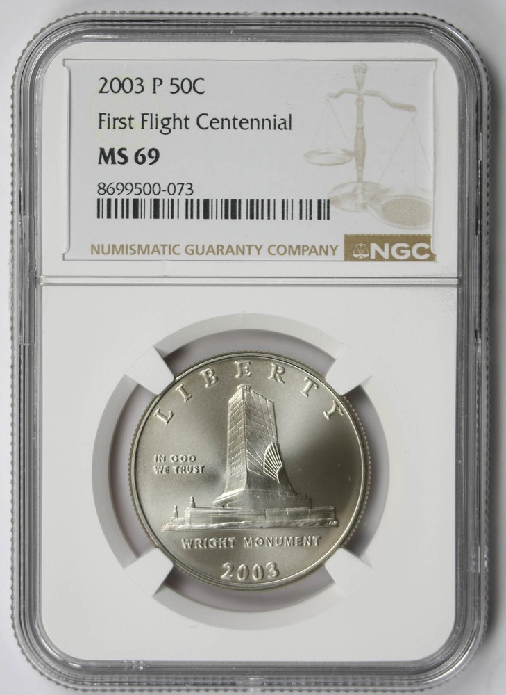 2003-P First Flight Centennial Modern Commemorative Half Dollar 50C MS 69 NGC