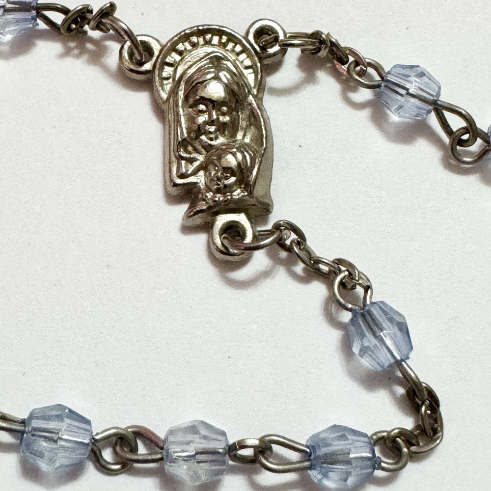 Vintage 1960’s Rosary Blue Crucifix EXCELLENT