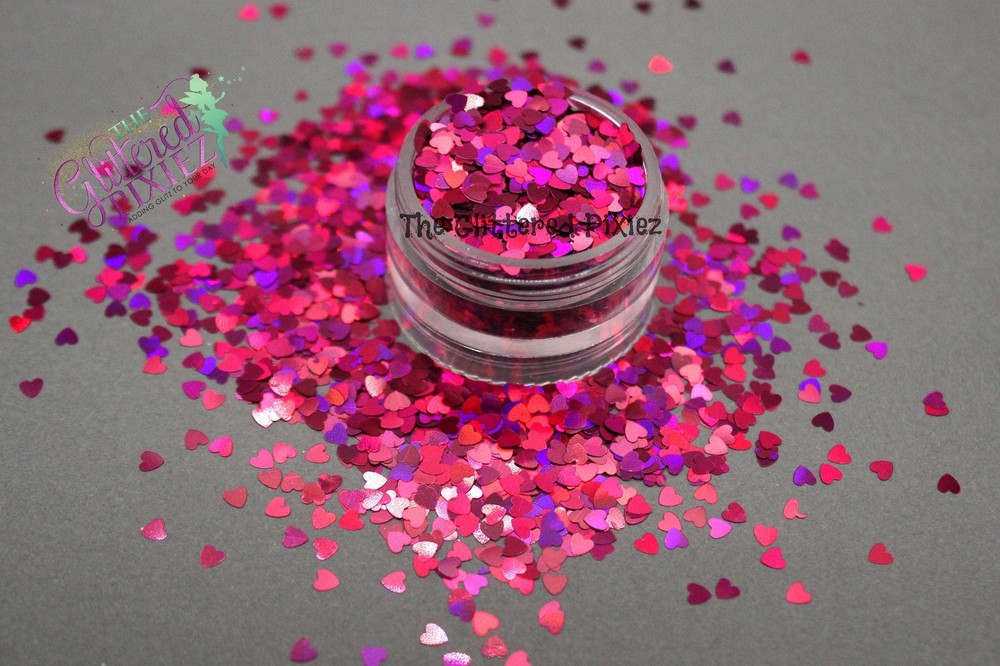 DIVINE MISS RASPBERRY HEART shape Glitter- Pixie Shapes