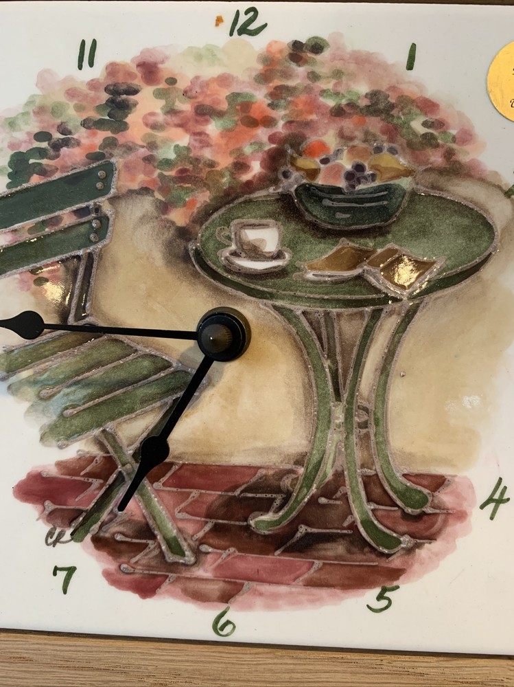 Handpainted Wall Clock Empty Nest Carson Co. 7.5” X 7.5”