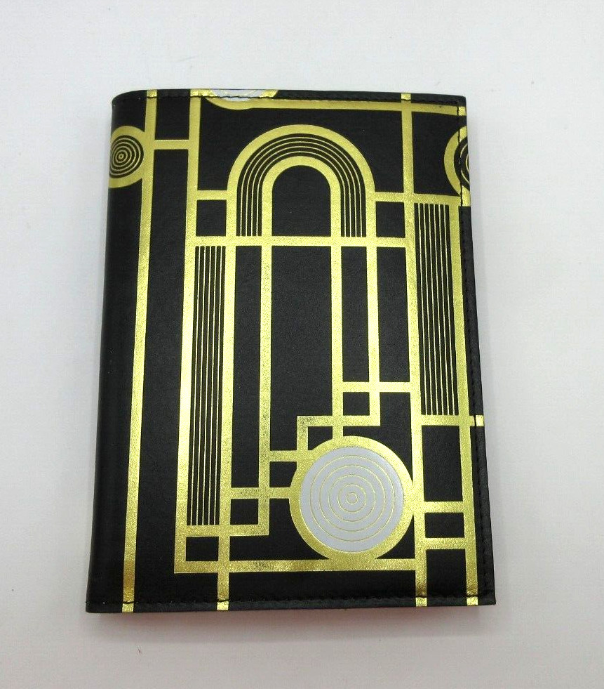 Metropolis Refillable Notebook 7" Leather Cover Spiral Insert Graphic Image Blk