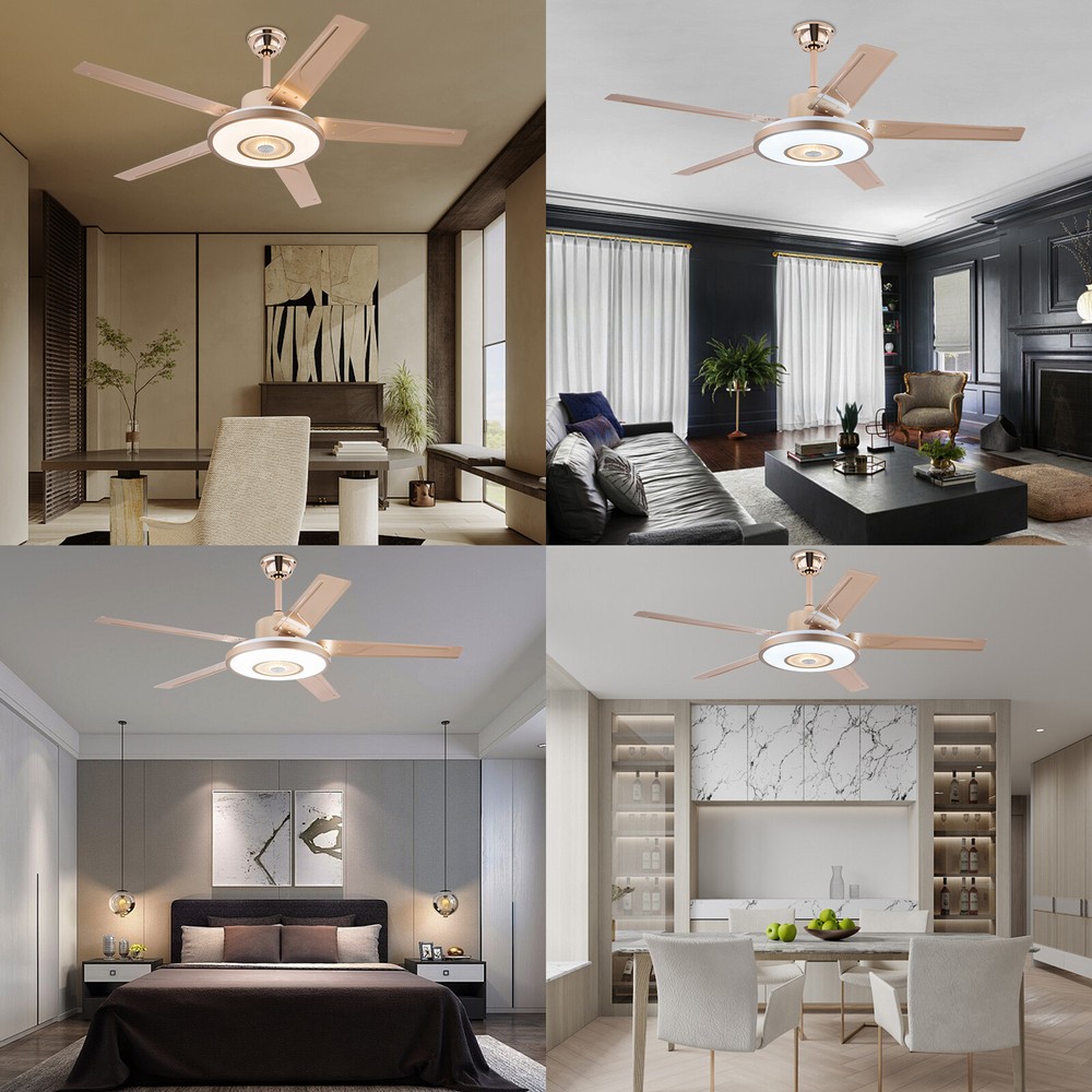 Modern LED Ceiling Fan Remote Controller 3-Color Ceiling Fan with LED Light Home