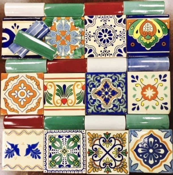 Olas Azules (Blue Waves) Handmade Mexican Talavera Tile Ocean Water