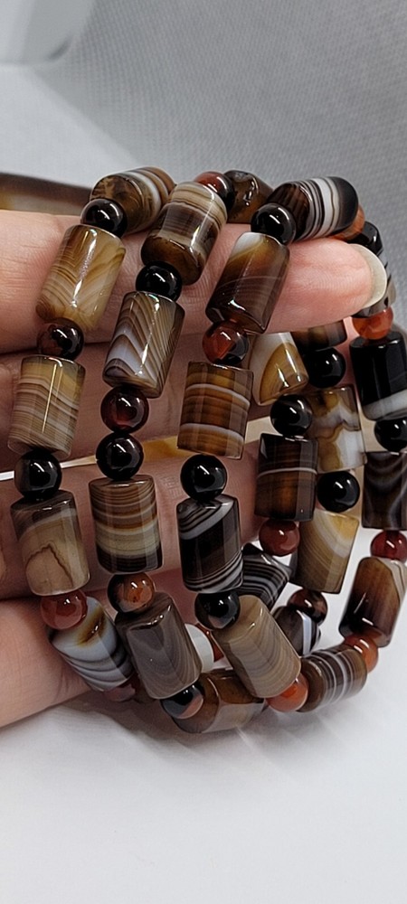 Coffee Lace Agate 8mm Bracelet