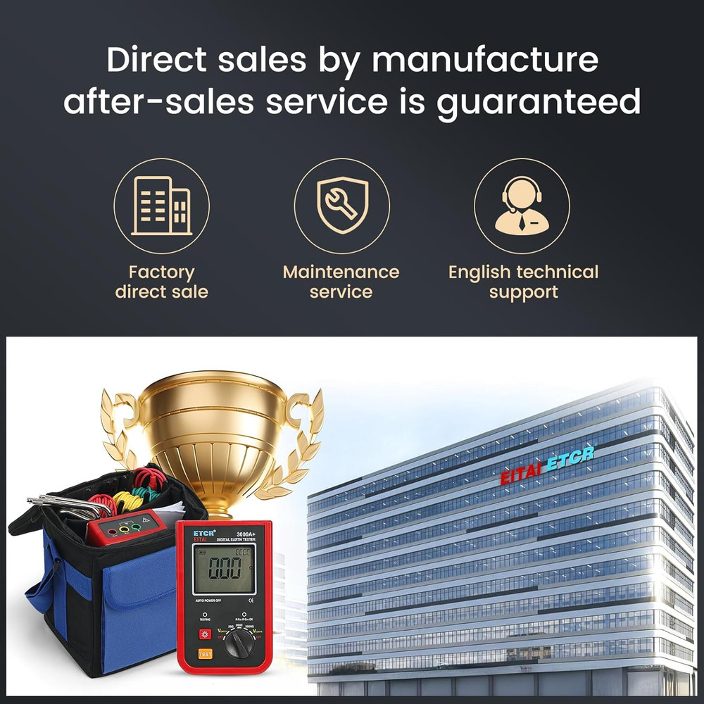 3000A+ Digital Ground Resistance Meter - Precision Earth Tester