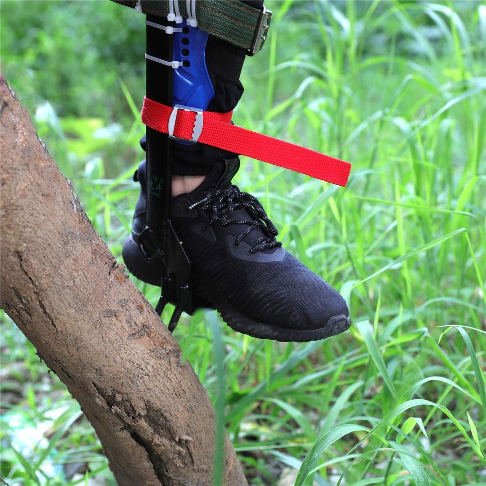 HTTMT- Tree/Pole Climbing Spike Set Safety Belt Strap Rope Adjustable Stainle...