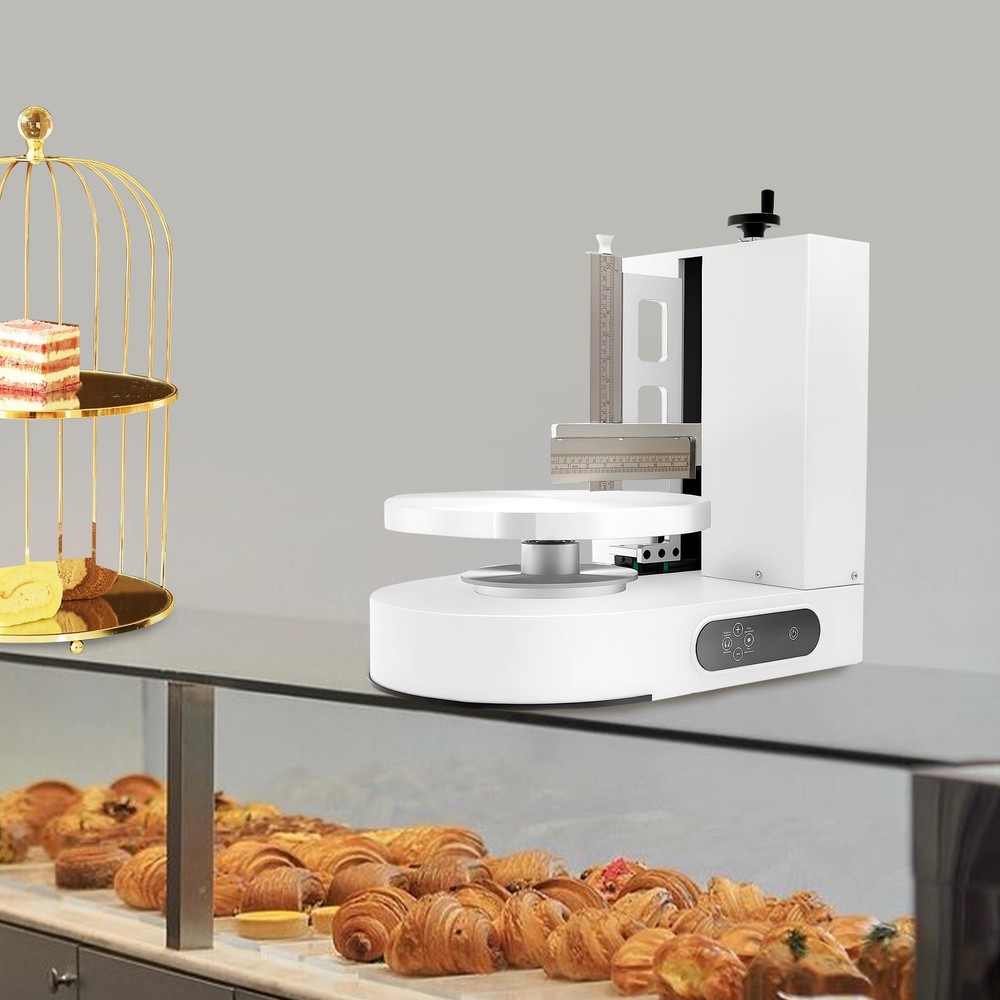 Display Smooth Cream Adjustable 4-12'' Birthday Cake Decorating Machine White