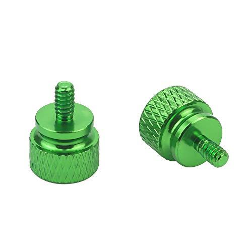 6#-32 Anodized Aluminum Thumbscrews, Computer Case Thumbscrews, Thumb Green
